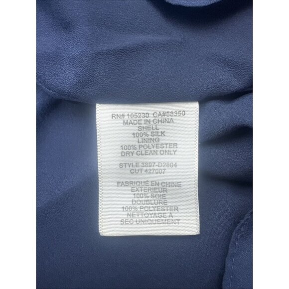 Joie Ariella 100% Silk Drop Waist Lined Navy Floral Dress Sz XS Boho Peasant - Picture 7 of 8